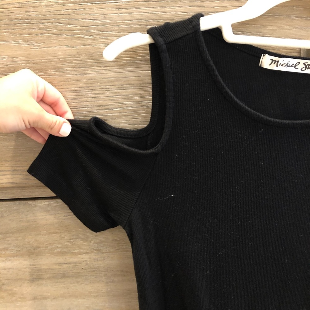 Michael Stars black cold shoulder top